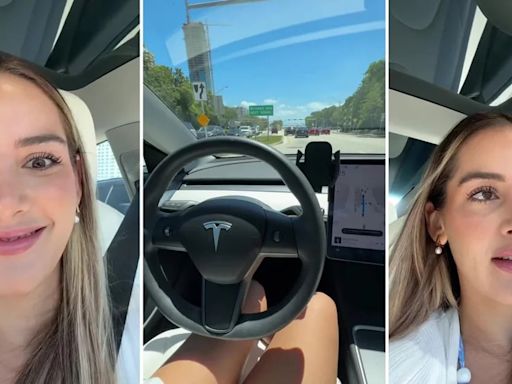 Se grabó mientras viajaba en un Tesla con piloto automático y el video fue furor en TikTok: “Prueba superada”