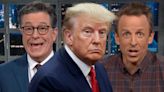 Late-Night Show Hosts Are All Jokes After Donald Trump Indictment: “Beautiful Day In NY, 70 Degrees & Sunny With A Chance...