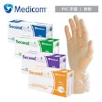 Medicom麥迪康 PVC無粉塑膠檢診手套 100入 (100入/盒x1盒)