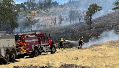 Crystal Fire burns 25-30 acres of vegetation in St. Helena near Silverado Trail in Napa County