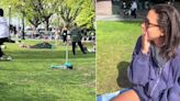 Estaban realizando un picnic en una plaza y descubrieron a una pareja en una actitud que las sorprendió