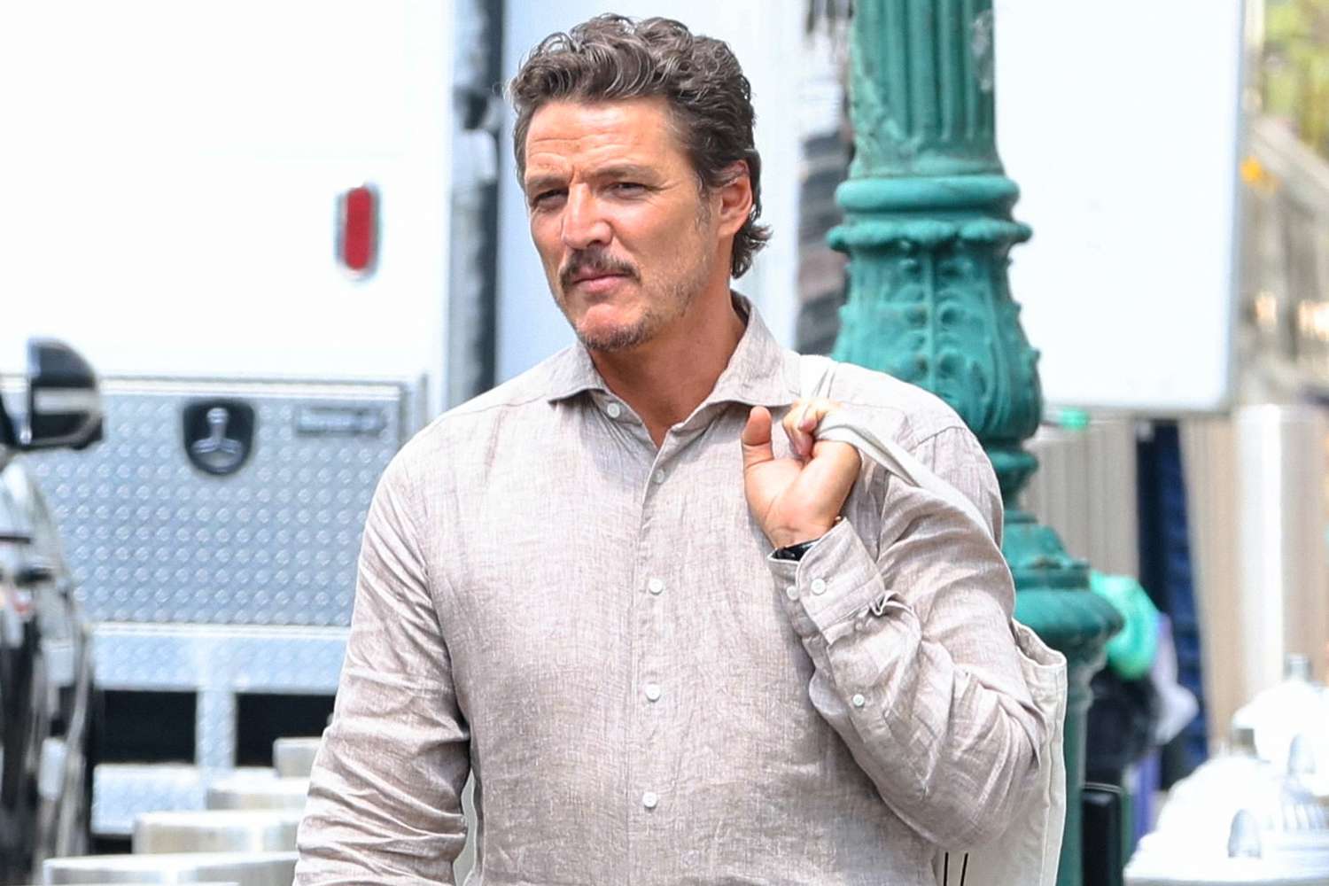 Pedro Pascal Is Pictured While On Set in N.Y.C., Plus Ice Spice, Rita Ora, Steven Spielberg, Anne Hathaway and More