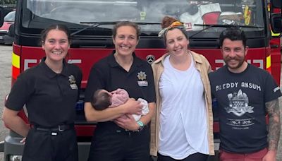 Firefighters tackling blaze at boat-building yard help deliver baby