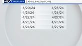 April concludes with a 10-day stretch of palindrome dates