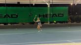 Candice Warner's eldest daughter Ivy, nine, shows off tennis skills