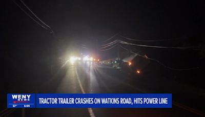 Tractor trailer accident causes road closure on Watkins Rd