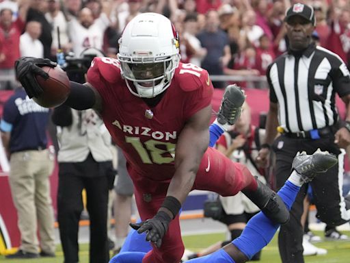 Marvin Harrison Jr. scored 2 jaw-dropping touchdowns on his first 3 targets in his Cardinals home debut