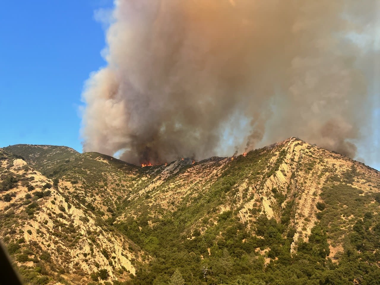 Wildfire in Santa Barbara County mountains more than doubles in size