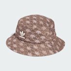 adidas 愛迪達 帽子 漁夫帽 運動帽 遮陽帽 三葉草 MONOGRAM BUCKET 棕 IU0044