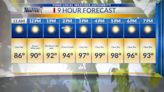 Friday 9-hour forecast: Hot and dry with lingering breeze