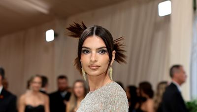 Emily Ratajkowski Has a Bejeweled Take on the Naked Dress at the 2024 Met Gala