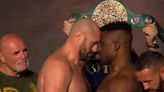 Tyson Fury and Francis Ngannou go head-to-head at weigh-in ahead of Saudi Arabia fight