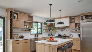 Kitchen of the Week: Open Feel With White-and-Wood Japandi Style (8 photos)
