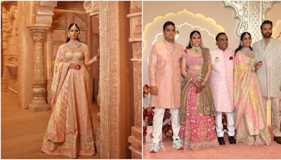 Isha Ambani dances in brother Anant’s baraat as she dazzles in ‘Ranghat’ ghagra like mother Nita; matches with family’s pastel Abu Jani Sandeep Khosla outfits