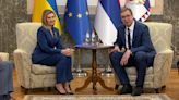 Ukraine's first lady and foreign minister visit Russia-friendly Serbia