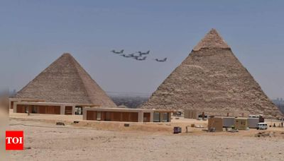 Indian Rafales fly over Great Pyramids in Egypt, soar over Greece | India News - Times of India