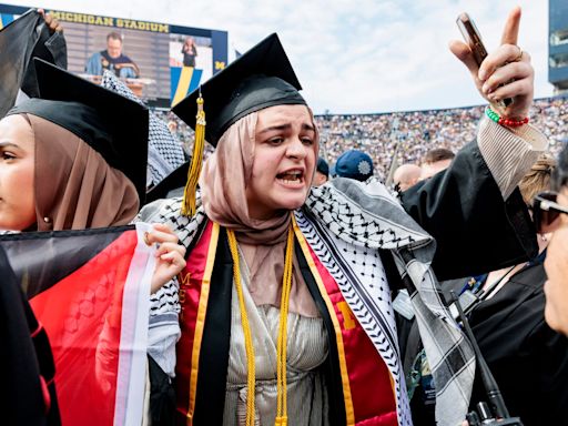 Student protesters disrupt University of Michigan graduation