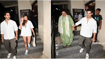 WATCH: Ishaan Khatter takes mom Neelima Azeem and rumored girlfriend Chandni Bainz out on movie date