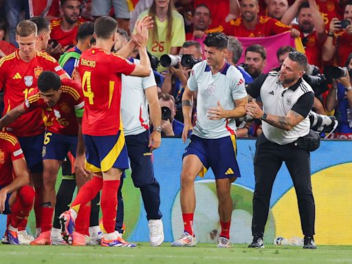 Euro 2024: Spain’s Álvaro Morata injured by security guard after fan runs onto field in win vs. France