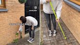 Woman clears her dandelion riddled patio with natural weed killer that costs 75p