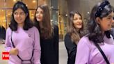 Aishwarya Rai Bachchan returns from New York with Aaradhya, netizens say, 'she's looking like dad Abhishek Bachchan' | Hindi Movie News - Times of India