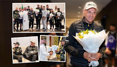 Fury lands in Saudi with huge entourage for Usyk fight - but someone is missing