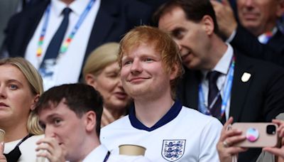 Ed Sheeran drops in on England camp before Switzerland clash