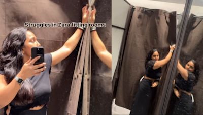 ... Dun?': Woman Releases Video From Zara's Doorless Changing Room To Record Her Struggle With Unsteady Curtain