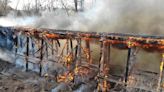 Firefighters respond to blaze at old railroad trestle between Aberdeen and Matawan