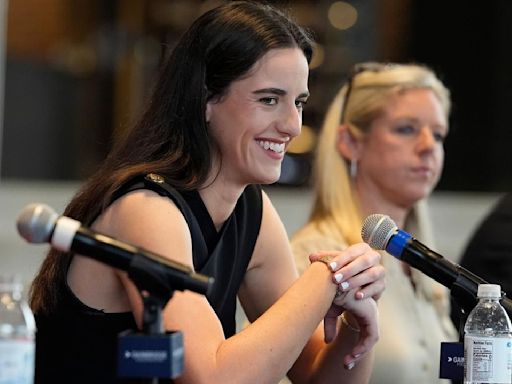 Caitlin Clark looks like a natural as Indiana Fever introduce WNBA's top draft pick