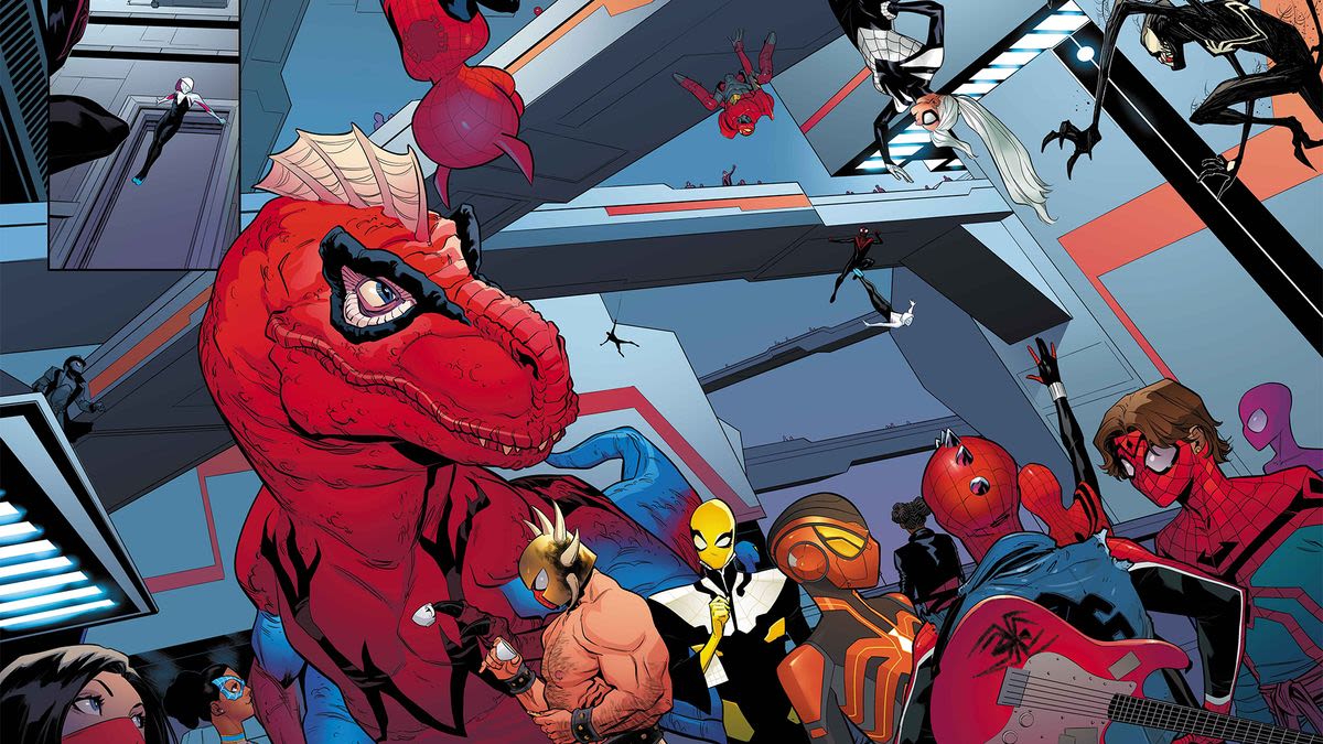 Spider-Society writer talks bringing together every Spider-Man from across the Spider-Verse, from Spider-Rex to Spider-Ham and more