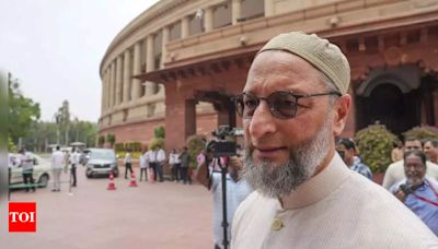 AIMIM chief Asaduddin Owaisi sparks row, says 'Jai Palestine' while taking oath as Lok Sabha MP | India News - Times of India