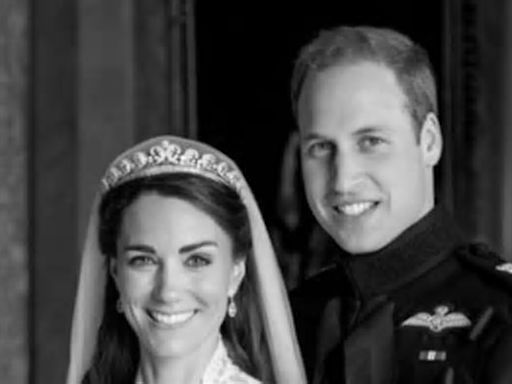 Kate and William share unseen wedding portrait: Prince and Princess of Wales release stunning picture to mark their 13th wedding anniversary