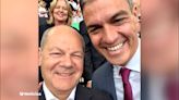 Sánchez acude al Stuttgart Arena y presencia el partido de España junto a Olaf Scholz