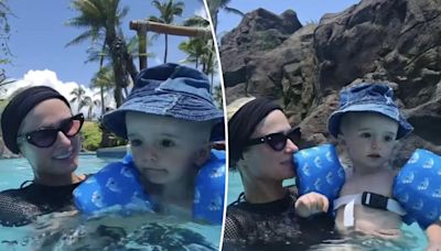 Paris Hilton reacts to concern over son Phoenix, 1, wearing life jacket backwards: ‘Oops’