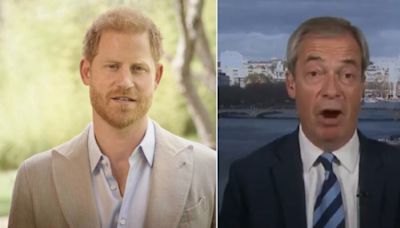 Nigel Farage issues brutal three-word attack on 'brat' Prince Harry