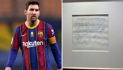 Napkin used by Barca to complete Messi transfer aged 13 sells for £760,000