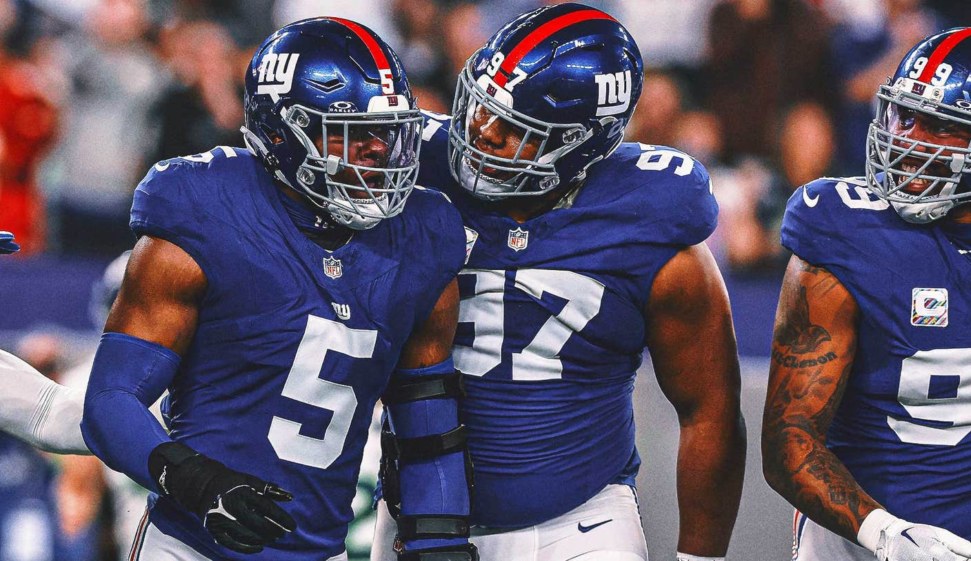 Front-loaded: Giants happily putting heavy pressure on their four-man D-line