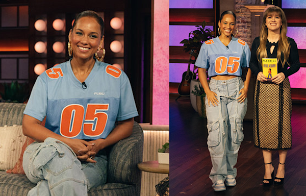 Alicia Keys Throws It Back to the ’90s in FUBU Cropped Jersey and Off-White Cargo Denim on ‘The Kelly Clarkson Show’