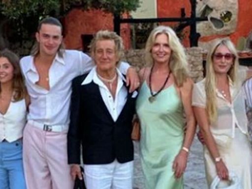 Rod Stewart's rare family snap with five of his eight kids after inheritance dig