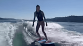 Kendall Jenner Goes Wake Surfing (Video)