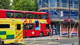 Six injured after bus crashes into scaffolding in west London