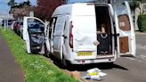 Brazen Evri driver hurls parcels out of van and in front of customer