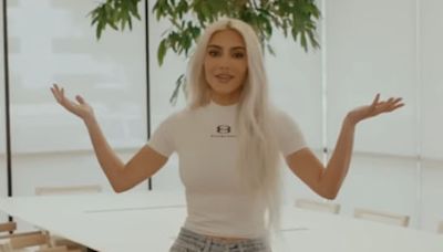 Kim Kardashian's jeans almost fall off her shrinking hips in new video