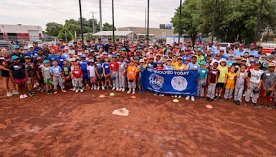 Royals hold baseball clinic at park where Jackie statue was stolen