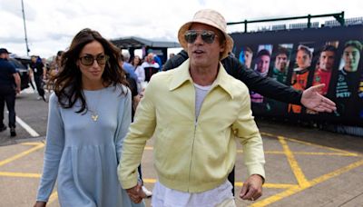 Brad Pitt and Ines de Ramon Make Rare Appearance at British Grand Prix