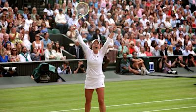 Barbora Krejcikova stuns Elena Rybakina in strange but absorbing Wimbledon semi-final