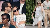 Pregnant Margot Robbie Flatters Baby Bump in Alaïa Stretch Midi Dress at Wimbledon 2024 With Husband Tom Ackerley