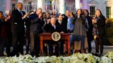 White House lights up with rainbow colors after same-sex marriage bill signing