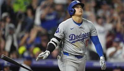 Ohtani launches homer No. 54, steals 57th base as NL West-champion Dodgers power by Rockies 11-4